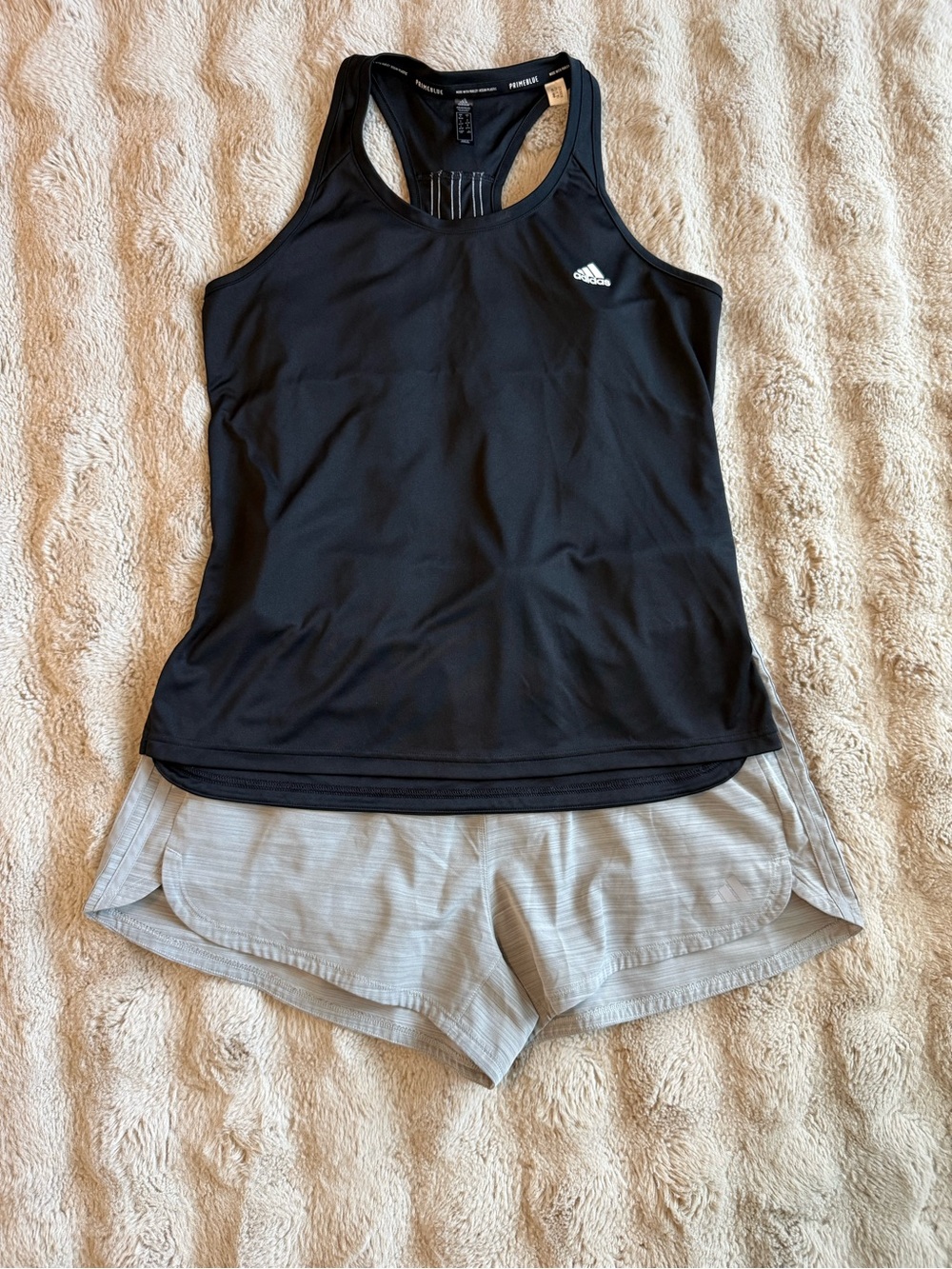 adidas Women’s Black Racerback Performance Tank and Short Set